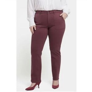 NYDJ Marilyn Utility Straight Dark Cherry Size 18